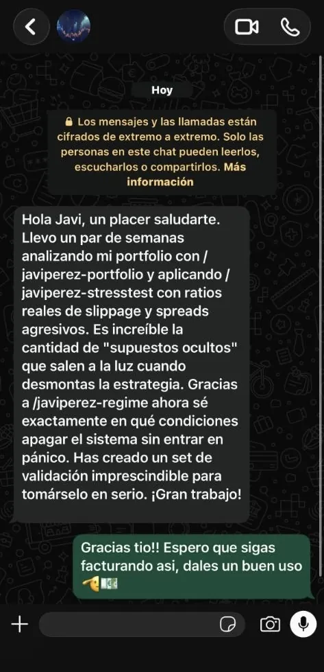 Testimonio real de un cliente (anonimizado) sobre los agentes de El Polígrafo (trading).