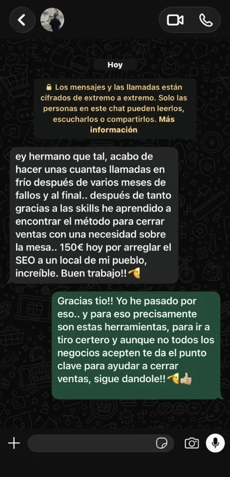 Testimonio real de un cliente (anonimizado) sobre los agentes web.