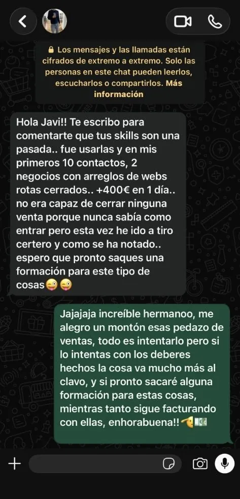 Testimonio real de un cliente (anonimizado) sobre los agentes web.